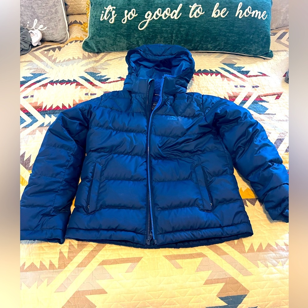 LL Bean boys 10/12 down filled coat. Great condition